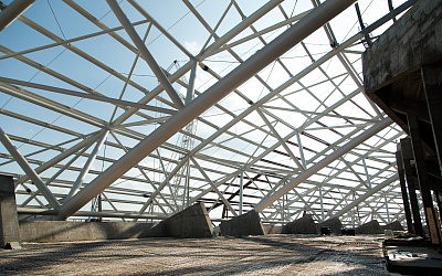 На стадионе «Самара Арена» завершился монтаж металлоконструкций купола